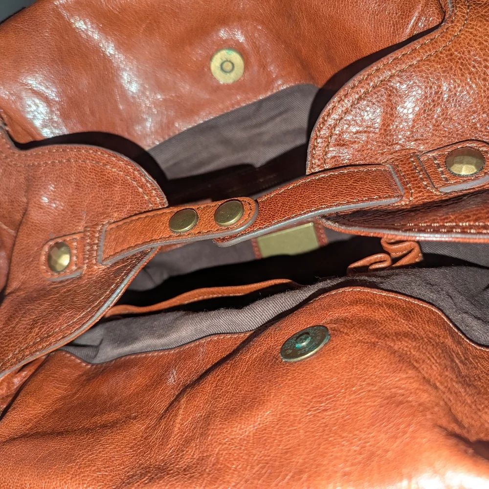 Kooba Whiskey Brown Leather Shoulder Bag.